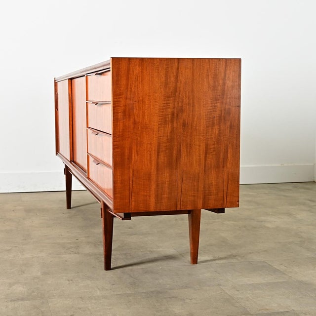 French Vintage Mid-Century Modern Walnut Sideboard For Sale - Image 4 of 16