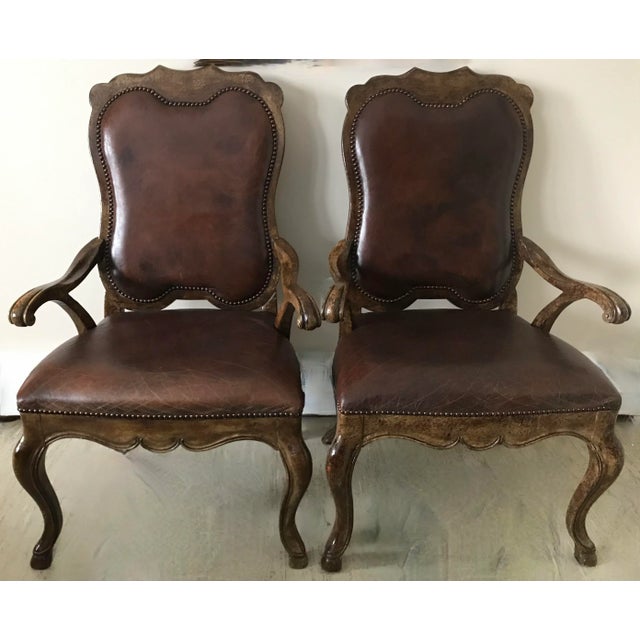 Leather Drexel Heritage Side Chairs- Set of 2 For Sale - Image 10 of 10