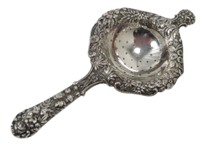 Antique Signed Kirk & Son Solid Sterling Silver Tea Strainer