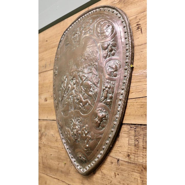 Green Brass Wall Hanging Shield For Sale - Image 8 of 9