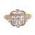 Traditional 1910s French Belle Époque Diamond 18k Yellow Gold Platinum Flower Ring, Size 6.25 For Sale - Image 3 of 6