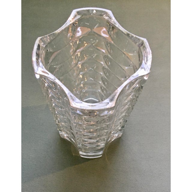 Late 20th Century J. Durand Cristal D’Arques Geometric Crystal Vase For Sale - Image 5 of 13