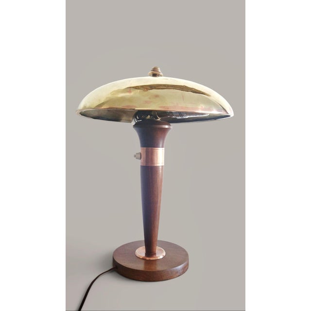 Art Deco Articulated Lamp in Mahogany and Brass, 1930 For Sale - Image 10 of 18