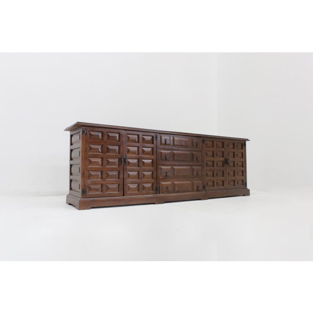 Vintage Brutalist Spanish Credenza, 1970s For Sale - Image 6 of 10