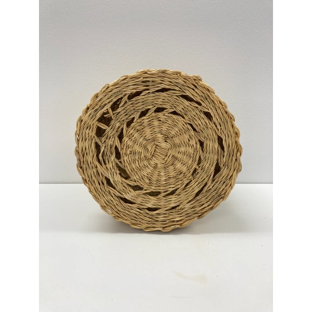 Storage Basket With Lid Handwoven Lace Grass For Sale - Image 4 of 8
