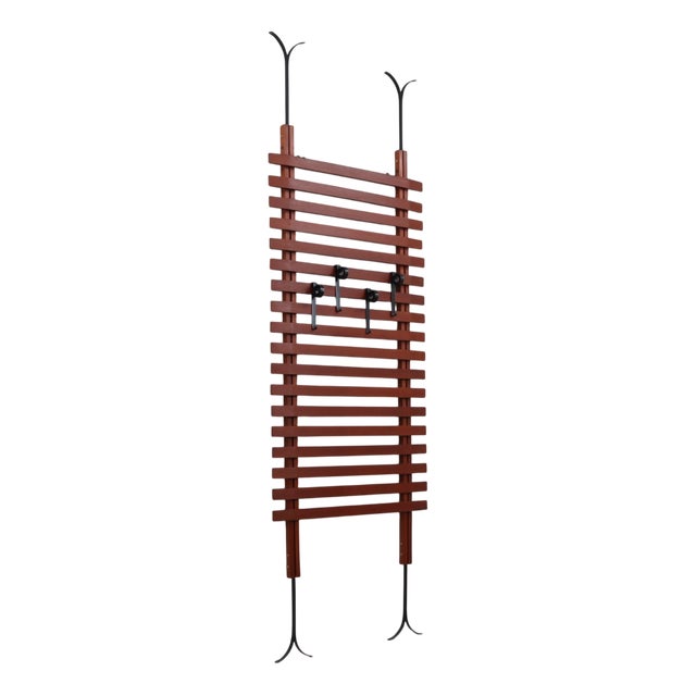 Mid-Century Italian Teak Wall Coat Rack from F.lli Proserpio, 1950s For Sale