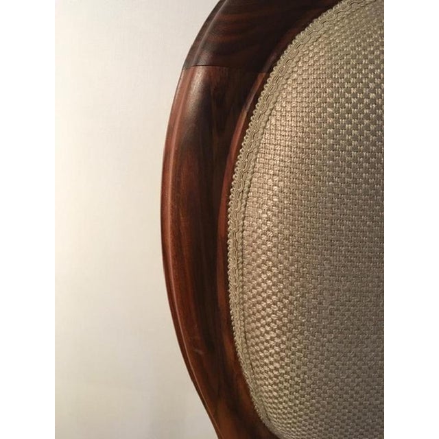 Beige Postmodern Chairs in Walnut and Linen, Italy, 1990s, Set of 4 For Sale - Image 8 of 18