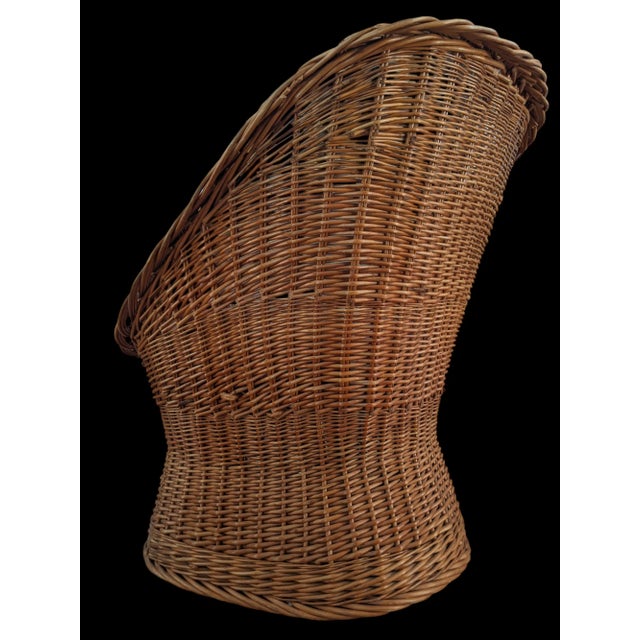 Vintage Coastal Braided Rattan Chair For Sale - Image 10 of 12