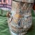 Brutalist 1970s Metal Detailed Vase With Removable Lid For Sale - Image 3 of 11