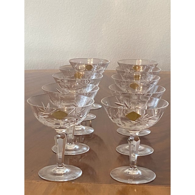 Glass Mid 20th Century Hand Cut Crystal Stemware/Drink Ware- 60 Pieces Made in Germany For Sale - Image 7 of 12