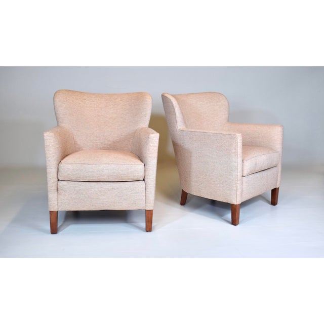 A stylish pair of Lee Industries Chairs Model 1367-01 with noteworthy compact dimensions of 27" W x 34" D x 33" H. The...