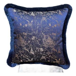 Abstract Cushion Cover With Fluffy Brush Fringe For Sale