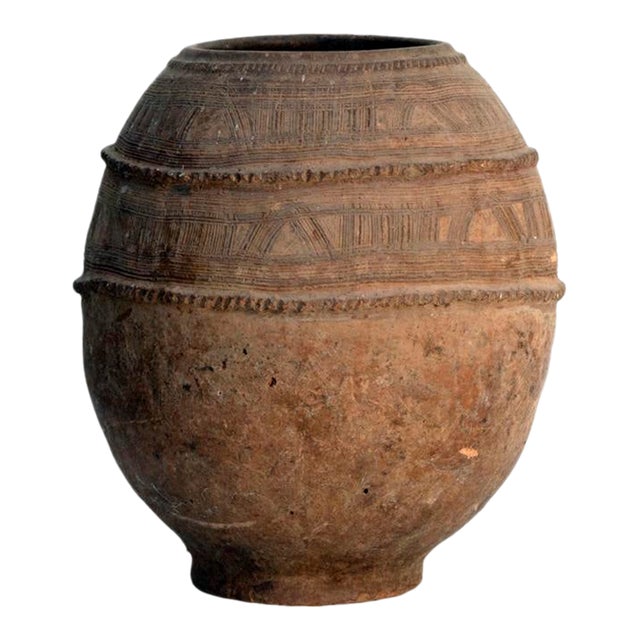 Antique Hand Thrown Nigerian Water Jar, Small For Sale