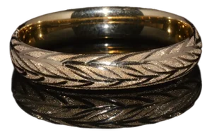 Gorgeous 14k Solid Gold Engraved Leaves Stacking Bangle Bracelet