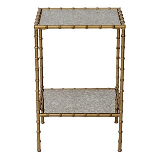 Brass Two Tier Side Table For Sale