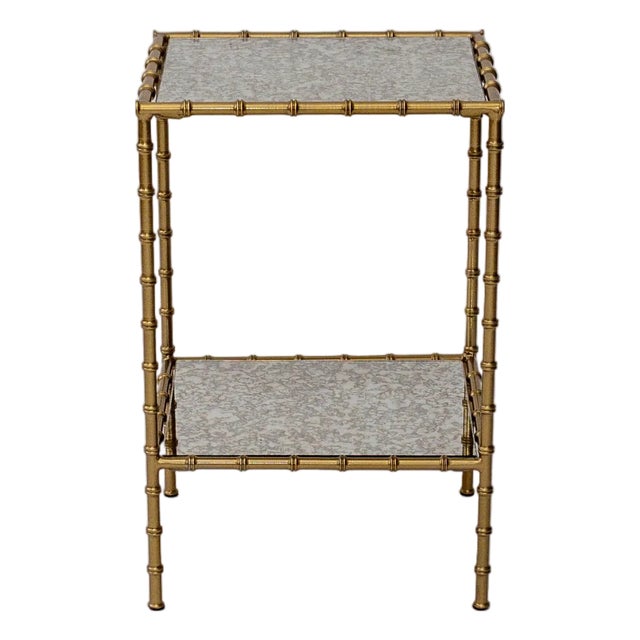 Brass Two Tier Side Table For Sale