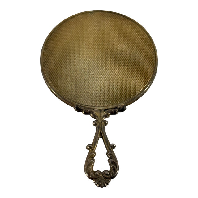 Antique European 800 Silver Hand Mirror With Ornate Rococo Handle For Sale