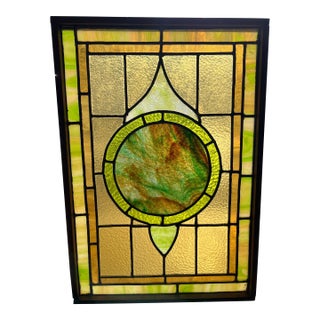 Arts & Crafts Style Antique Stained Glass Window For Sale