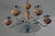 - Chromed brass chandelier from the 1930s - Features marbled opaline glass bowls - Fitted with 9 sockets for E14 bulbs Up...