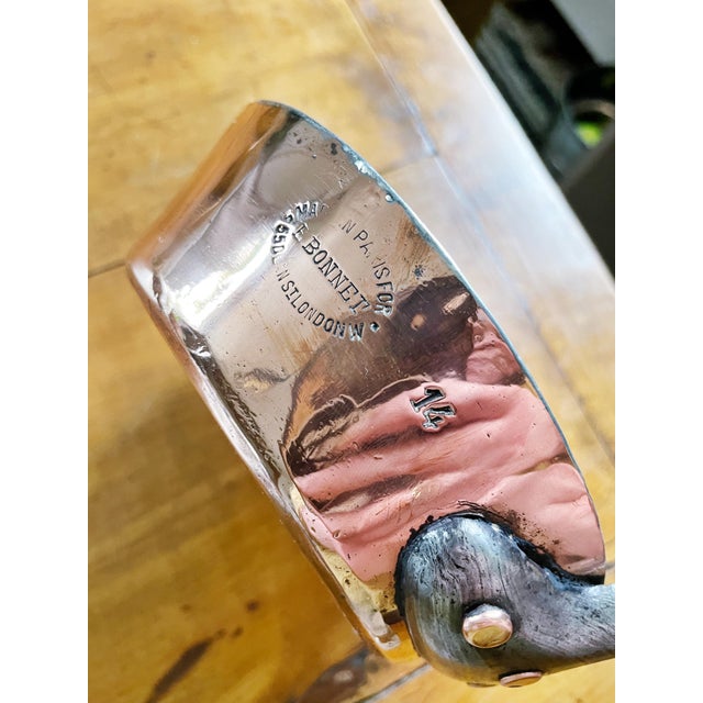 French Antique French Copper Splayed Saute Pan For Sale - Image 3 of 9