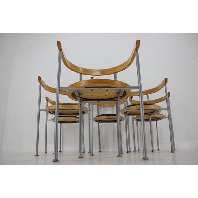 Dining Chairs by Borge Lindau for Bla Station, Sweden, 1990s, Set of 6 For Sale - Image 18 of 18