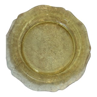 Early 20th Century Round Platter/Plate Amber by Federal Glass For Sale