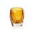 Giacomo Hand Made Cut Polished Glass Vase/Hurricane, Amber For Sale - Image 4 of 4