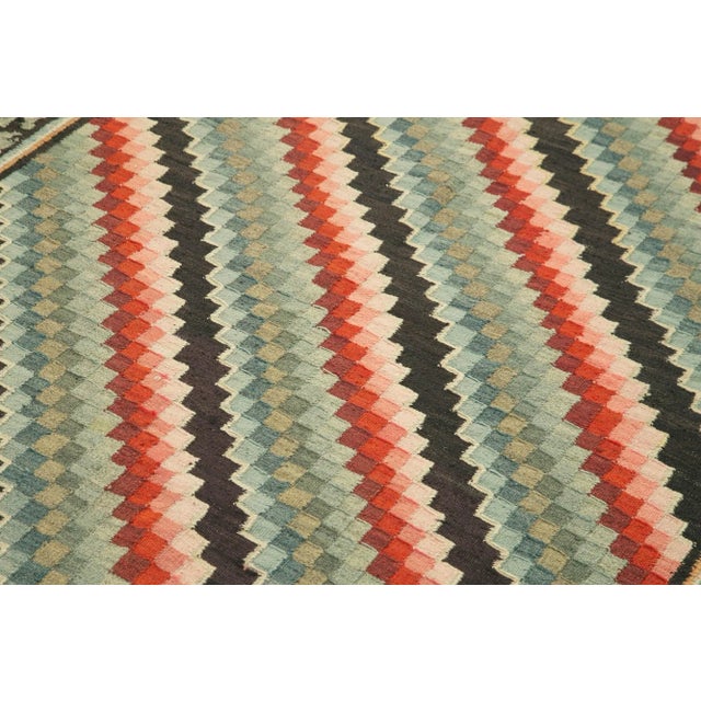 1950s Vintage Hand Knotted Brown Wool Rose Kilim Rug For Sale - Image 5 of 7