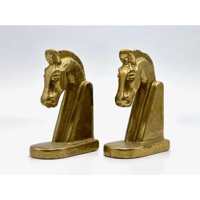 Vintage Trojan Brass Horse Head Bookends, 1960s, Set of 2, in Flawless conditions. Designed 1960 to 1969