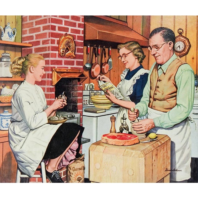 American 1950s Americana Family Dinner by Stevan Dohanos For Sale - Image 3 of 3