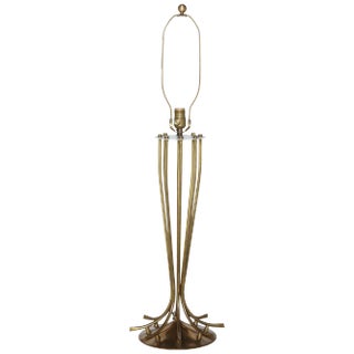 1950s Tall Jean Royère "Millepatte" Style Brass Table Lamp For Sale
