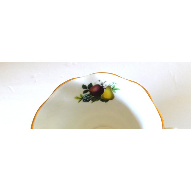 Ceramic Vintage Queen's China English Porcelain Olive and Pear Tea Cup & Saucer For Sale - Image 7 of 10