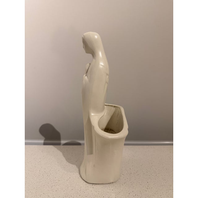 Mid-Century Modern Vintage Mid-Century White Ceramic Madonna Planter For Sale - Image 3 of 7