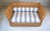 Modern Caned Teak Rattan Loveseat in Blue and White Sunbrella Fabric For Sale - Image 12 of 15