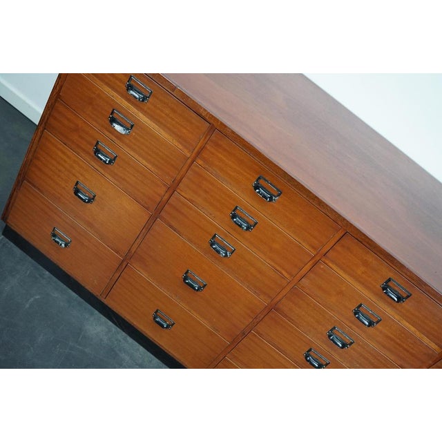 Mid-20th Century Dutch Industrial Mahogany Apothecary Cabinet For Sale - Image 12 of 18