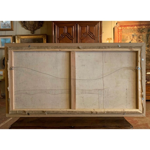 Green 18th Century French Aubusson Gouache Tapestry Design in Giltwood Frame For Sale - Image 8 of 9