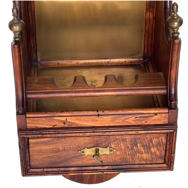 Italian Rustic Neoclassical Hanging Rifle Cabinet Fruitwood and Brass, C. 1950s For Sale - Image 12 of 18