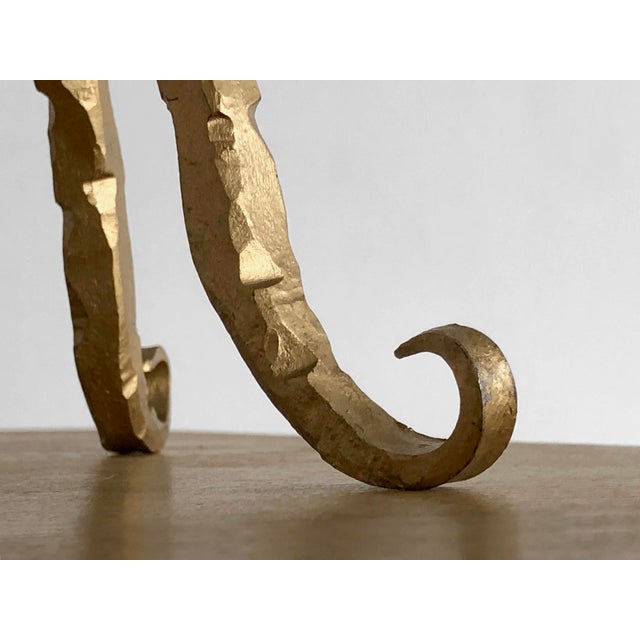 Brutalist Shabby-Chic Candelabra in Golden Wrough Iron, France, 2001 For Sale - Image 14 of 14