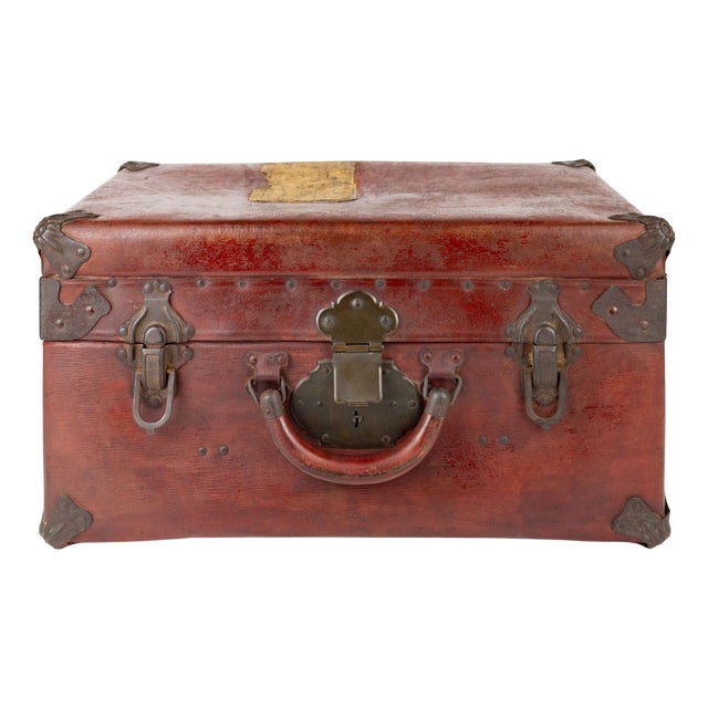 Pressed Cardboard Trunk Suitcase, 1920s For Sale