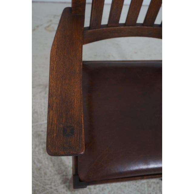 Set of 6 Stickley Mission Oak Dining Room Chairs For Sale In Philadelphia - Image 6 of 18