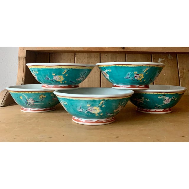1900's Chinese Export Bowls- Set of 5 For Sale - Image 10 of 12
