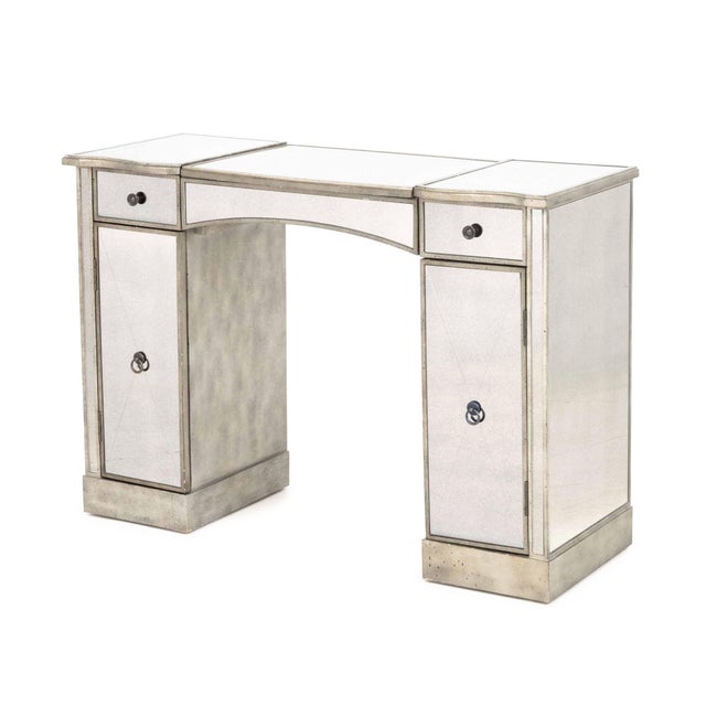 Hollywood Regency Style Mirrored Vanity Table For Sale - Image 4 of 13