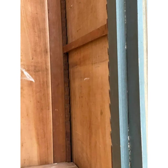 Oversized French Blue Mirrored Armoire With Shelves and Drawers Circa 1860s For Sale - Image 12 of 12