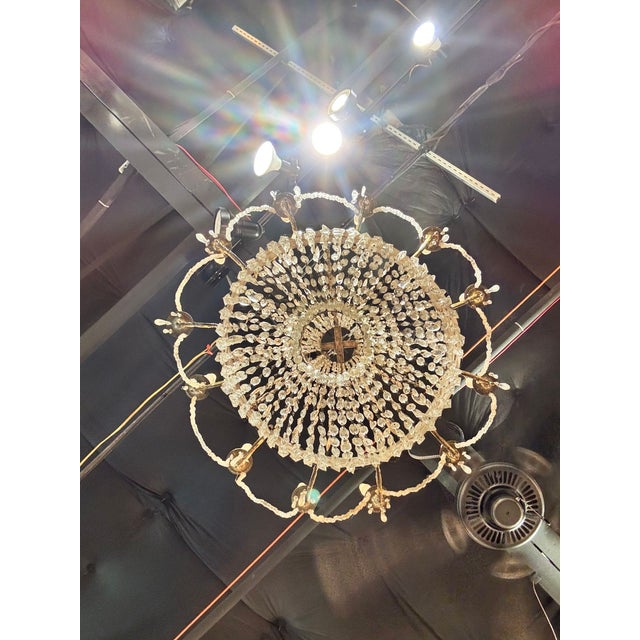 Early 19th Century French Empire Basket Chandelier With Greek Key Motif For Sale In Dallas - Image 6 of 9