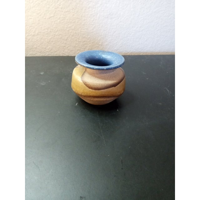 1980s 1980s Signed Art Studio Glazed Squat Vase For Sale - Image 5 of 6
