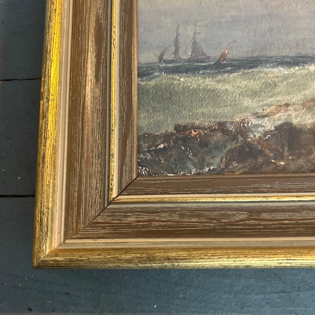 1940’s original rocky beach seascape watercolor painting. Measures 10x8 or approximately 13.5x11.5 framed. Check out my...