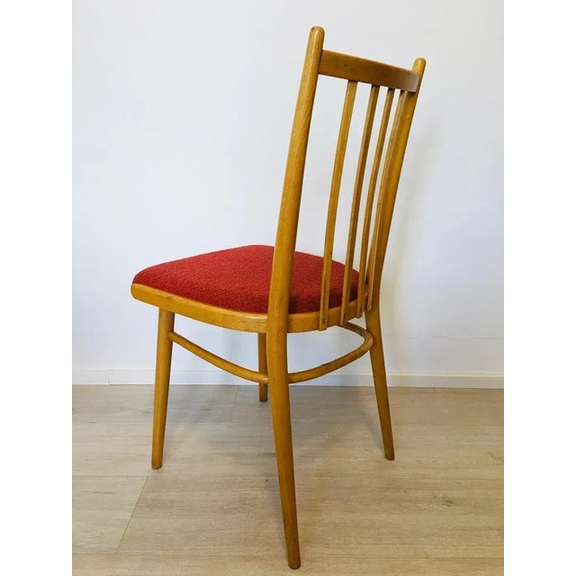 Set of Mid-Century Czech Light Blue Dining Chairs from TON For Sale - Image 10 of 16