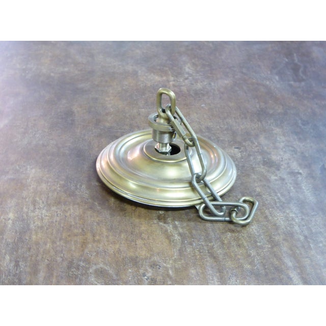 Vintage Brass Chandelier With Tole Shade For Sale - Image 4 of 6