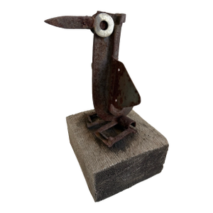 Vintage Bill Heise Bird Mixed Metal Sculpture