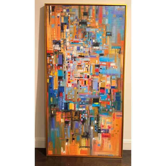 Abstract Ekaterina Ermilkina Signed Original Abstract Cityscape Painting For Sale - Image 3 of 4